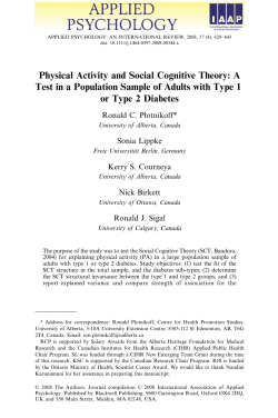 Physical Activity and Social Cognitive Theory: A Test in a Population