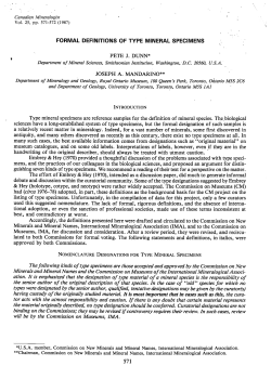 formal definitions of type mineral specimens 571