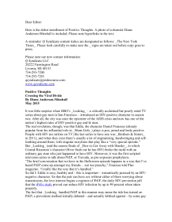 Dear Editor: Here is the debut installment of Positive Thoughts. A