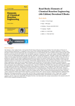 Read Books Elements of Chemical Reaction