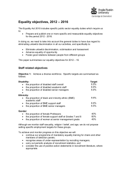 Equality objectives, 2012