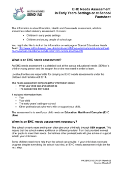EHC Needs Assessment factsheet