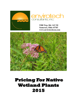 Pricing For Native Wetland Plants 2015
