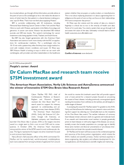 Dr Calum MacRae and research team receive $75M investment award