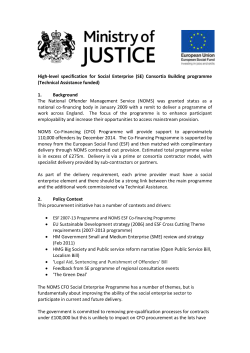Draft specification for Social Enterprise (SE) Consortia Building