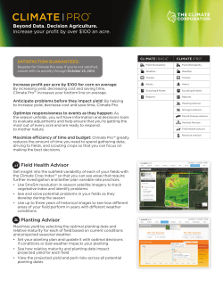 Field Health Advisor Planting Advisor Beyond Data. Decision