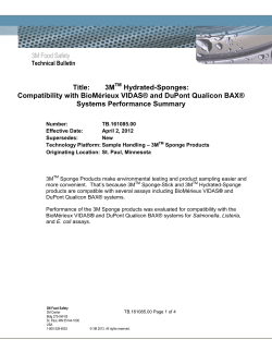 3M Food Safety Title: 3M Hydrated-Sponges