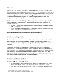 Continuous Glucose Monitoring Summit