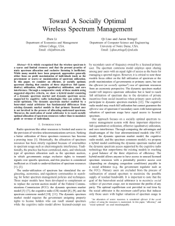 Toward A Socially Optimal Wireless Spectrum Management