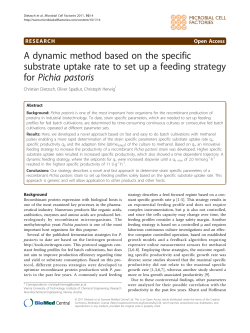 A dynamic method based on the specific substrate uptake rate to set