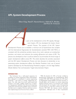 APL System Development Process - The Johns Hopkins University