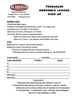 SIGN UP TRACKSIDE CORNHOLE LEAGUE SIGN UP