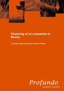Financing of oil in Burma