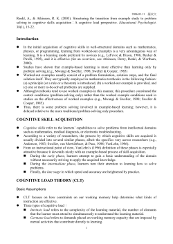 Structuring the transition from example study to problem solving in