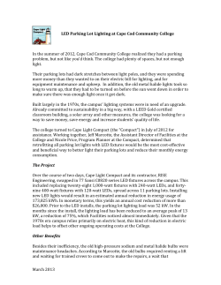 March 2013 LED Parking Lot Lighting at Cape Cod Community