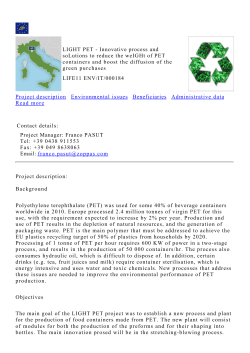 LIGHT PET - Innovative process and soLutions to reduce the weIGHt