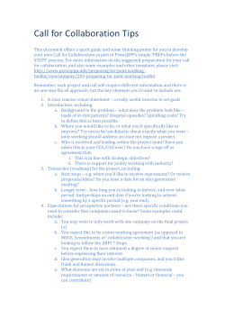 PQ - Call for Collaboration Tips and Template