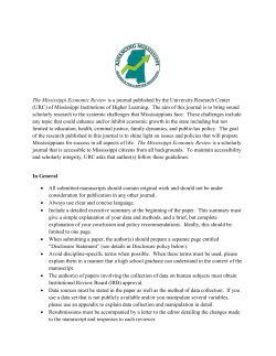 The Mississippi Economic Review is a journal published by the