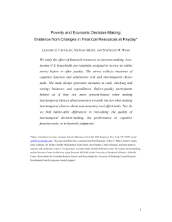 Poverty and Economic Decision-Making