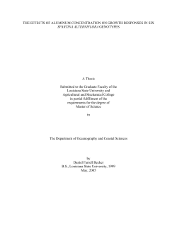 THE EFFECTS OF ALUMINUM CONCENTRATION ON GROWTH