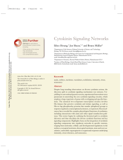 Cytokinin Signaling Networks - Department of Molecular Biology