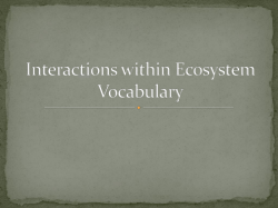 Interactions within Ecosystem Vocabulary