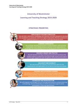 Learning and Teaching Strategy for 2015-2020