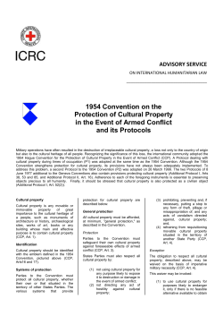 1954 Convention on the Protection of Cultural Property in the Event