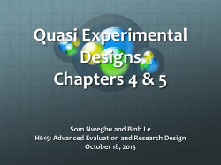 Quasi Experimental Designs