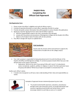 Helpful Hints in Filling out the Official Club Paperwork