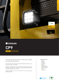 The CP9 sets the benchmark for heavy duty compact LED work light