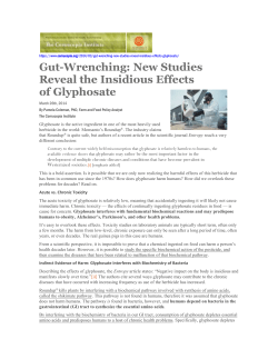 New Studies Reveal the Insidious Effects of Glyphosate