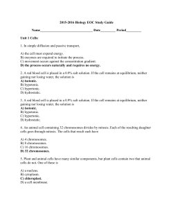 2015-2016 Biology EOC Study Guide