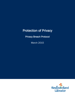 Privacy Breach Protocol - Access to Information and Protection of