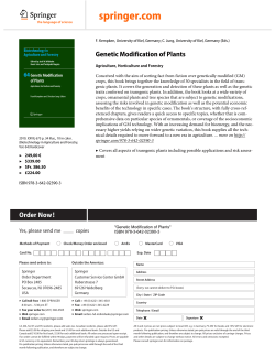 Genetic Modification of Plants Order Now !