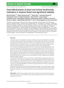 Costeffectiveness of plant and animal biodiversity indicators