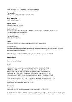 "Win! Marlene! 2017": Complete rules of contest prize Promoted by