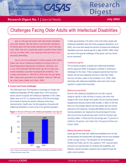 Challenges Facing Older Adults with Intellectual Disabilities