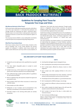 Sampling Plant Tissue - Temperate