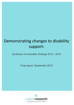 Synthesis of evaluation findings 2012*2014