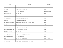 CLASS DATES LOCATION FFI-II Water Supplies 5/12, 5/14, 5/19, 5
