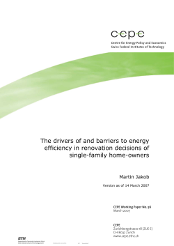 The drivers of and barriers to energy efficiency in renovation