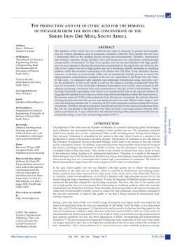 the production and use of citric acid for the removal of potassium