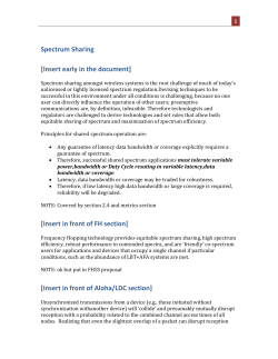 Spectrum Sharing * crib notes