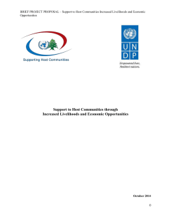 Support to Host Communities through Increased Livelihoods and
