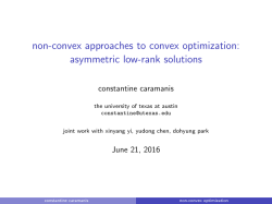 non-convex approaches to convex optimization