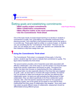 Setting goals and establishing commitments