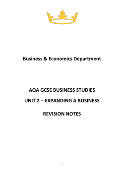 Unit 2 Growing a Business (Final)