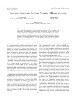 Experience, Context, and the Visual Perception of Human Movement