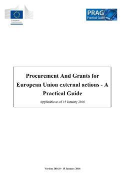 Procurement And Grants for European Union external actions